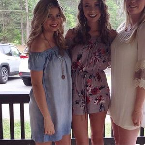 Off shoulder denim dress